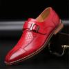 Men's Dress Shoes PU Leather Monk Strap Wingtip Formal Shoes Slip-On Loafer Solid Color Fits True to Size