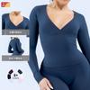 Enges Langarm-Yoga-Top für Damen mit integriertem BH-Support für Fitnessstudio, Workout, Pilates, Laufen, Radfahren