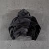 Unisex Distressed Hoodie With 3D Graphic Print Stitched Patchwork Design Streetwear Zipper Detail