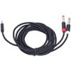 3683 Adapter Cable Cotton Woven Mesh 3.5mm Male to Dual 6.35mm Audio Tuning Speaker Adapter Cable3m 9.8ft
