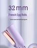 French Water Wave Deep V Curling Iron - 32mm Egg Roll Design, Long-Lasting Style, Hair-Safe