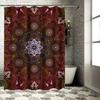 Vintage Pattern Shower Curtain Rustic Decor Boho Style Waterproof Fabric for Bathroom Multiple Sizes Available
