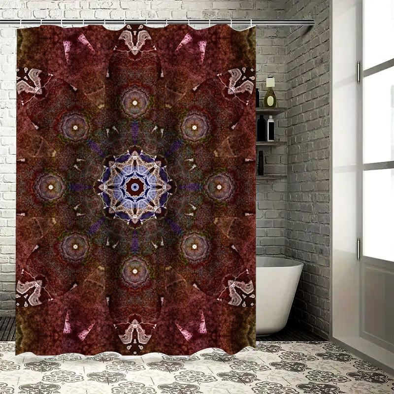 Vintage Pattern Shower Curtain Rustic Decor Boho Style Waterproof Fabric for Bathroom Multiple Sizes Available