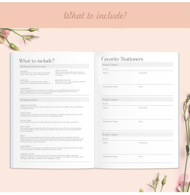 A5 Wedding Planning Notebook with Natural Pages and Hardcover