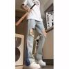 Summer American Street Ripped Jeans Men's Trendy Brand Hiphop Loose and Versatile Old Straight Wide-leg Pants