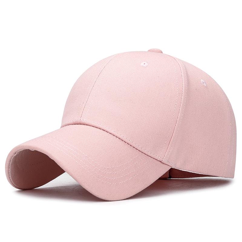 Unisex Plain Cotton Baseball Cap - European & American Style, Curved Hard Brim, Sun Protection