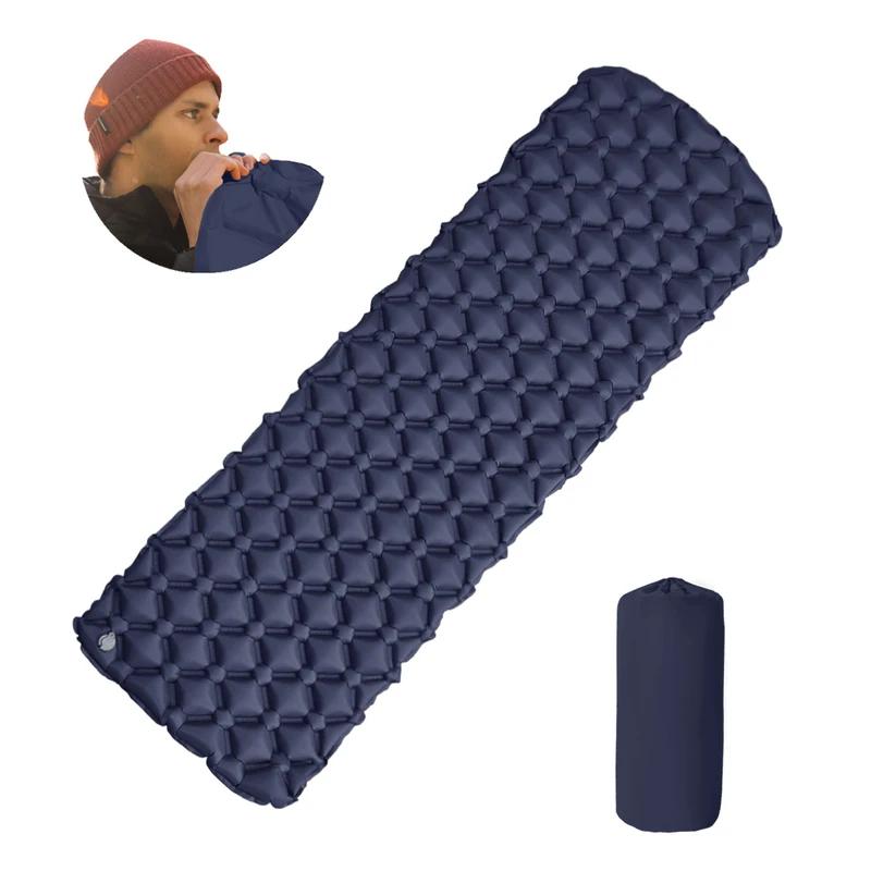 Ultralight Inflatable Sleeping Pad With Pillow Folding Outdoor Camping Air Mat Beach Travel Hiking Sleep Mat