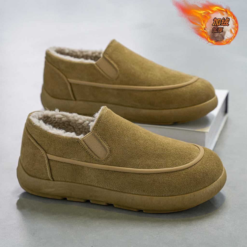 Warm Fur Suede Men Casual Shoes Breathable Comfort Slip-on Mens Driving Shoes Luxury Brand Men Loafers Mens Lazy Shoes Moccasins