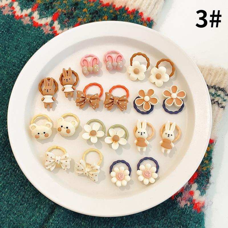 

10-20 шт./компл., милый мультяшный медведь, кролик, повязка на голову, эластичная резинка, головной убор, цветочный бант, детские аксессуары для волос, украшения 20pcs-3