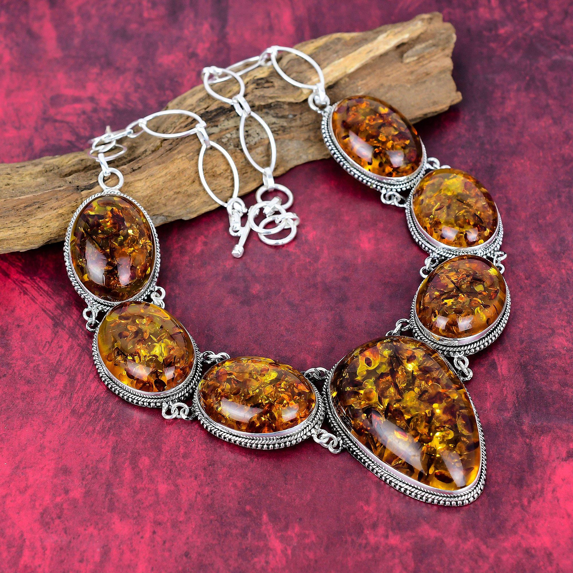 

Ожерелье из балтийского янтаря и серебра 925 пробы, ручная работа, достойное украшение, регулируемое ожерелье для помолвки, подарки Adjustable With 18 Inches оранжевый