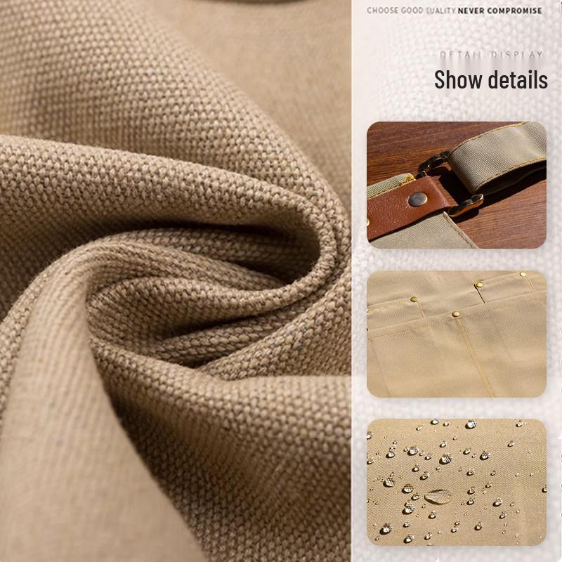 Men's Waterproof, Oil-Proof, Wear-Resistant Canvas Apron for BBQ & Catering