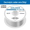 Wear-resistant Rosin Core 6337 Tin Solder Wire, Small Roll, 50g, 0.8mm & 1.0mm, Leaded