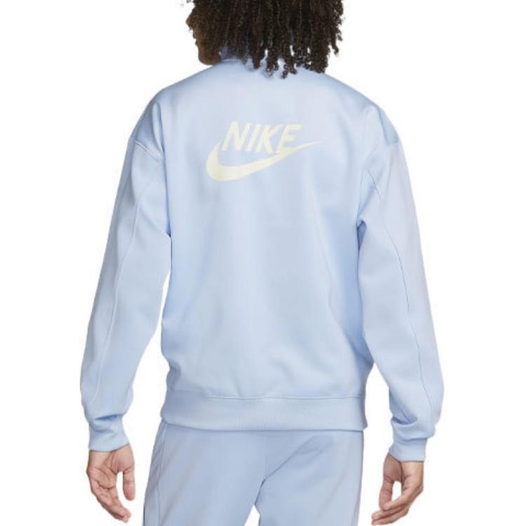 Nike Sweatshirts Men's Blue Stand Collar Moderate Regular DQ4238-425