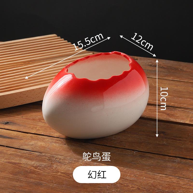 Creative Ceramic Hotel Home Ostrich Egg Dessert Sweet Soup Cup Bird's Nest Bowl Yogurt Ice Cream Plate Hot Pot Shop Style