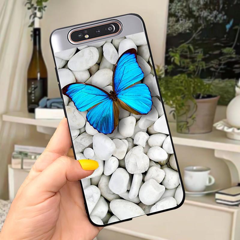Case For Samsung A80 Case Soft Silicone Cartoon Back Cover For Samsung Galaxy A80 GalaxyA80 A 80 A805 Fundas shell Black coque
