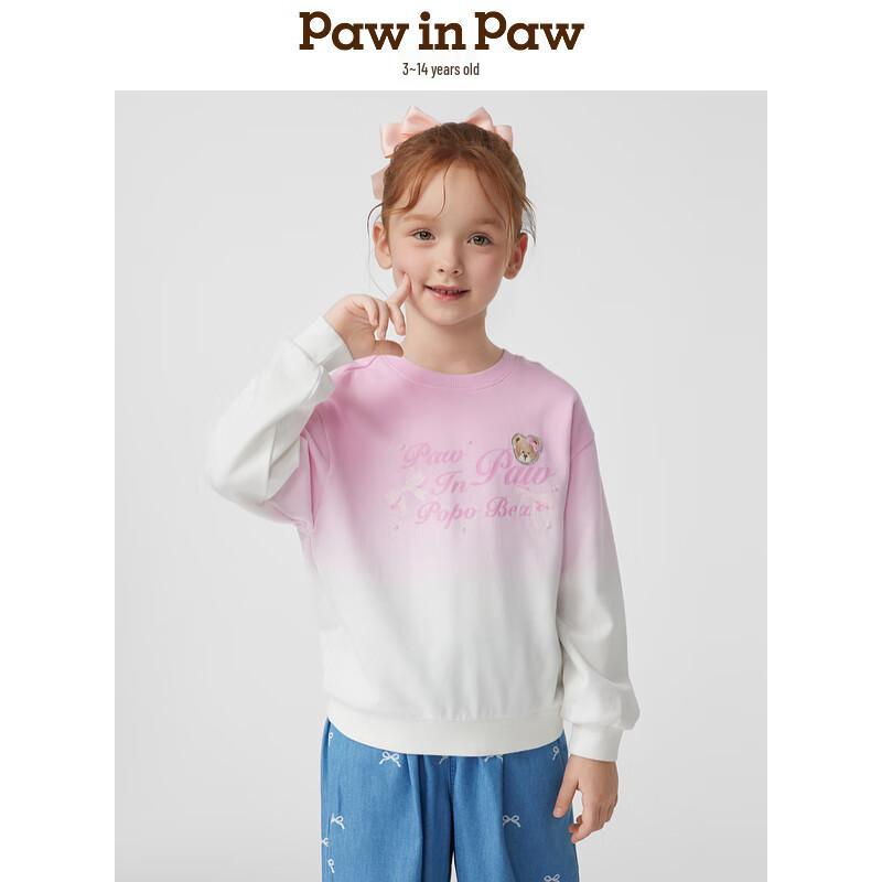 PawinPaw Girls  Cartoon Bear Long Sleeve Sweatshirt 120