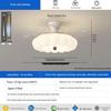 Antique-Style Cream Ceiling Fan with Invisible Light Fixture for Living Room, Bedroom, or Dining Room