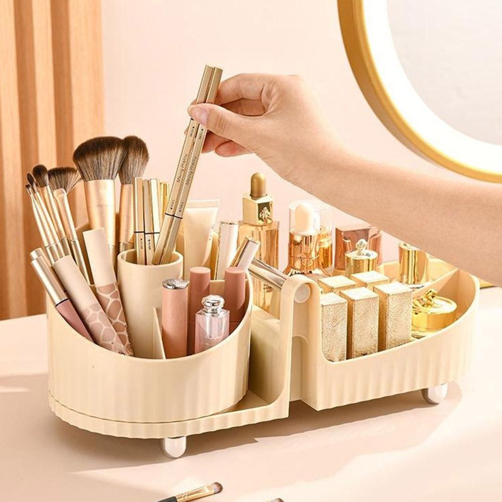 Rotating Makeup Organizer Large Capacity Cosmetic Skincare Products Desktop Storage Box