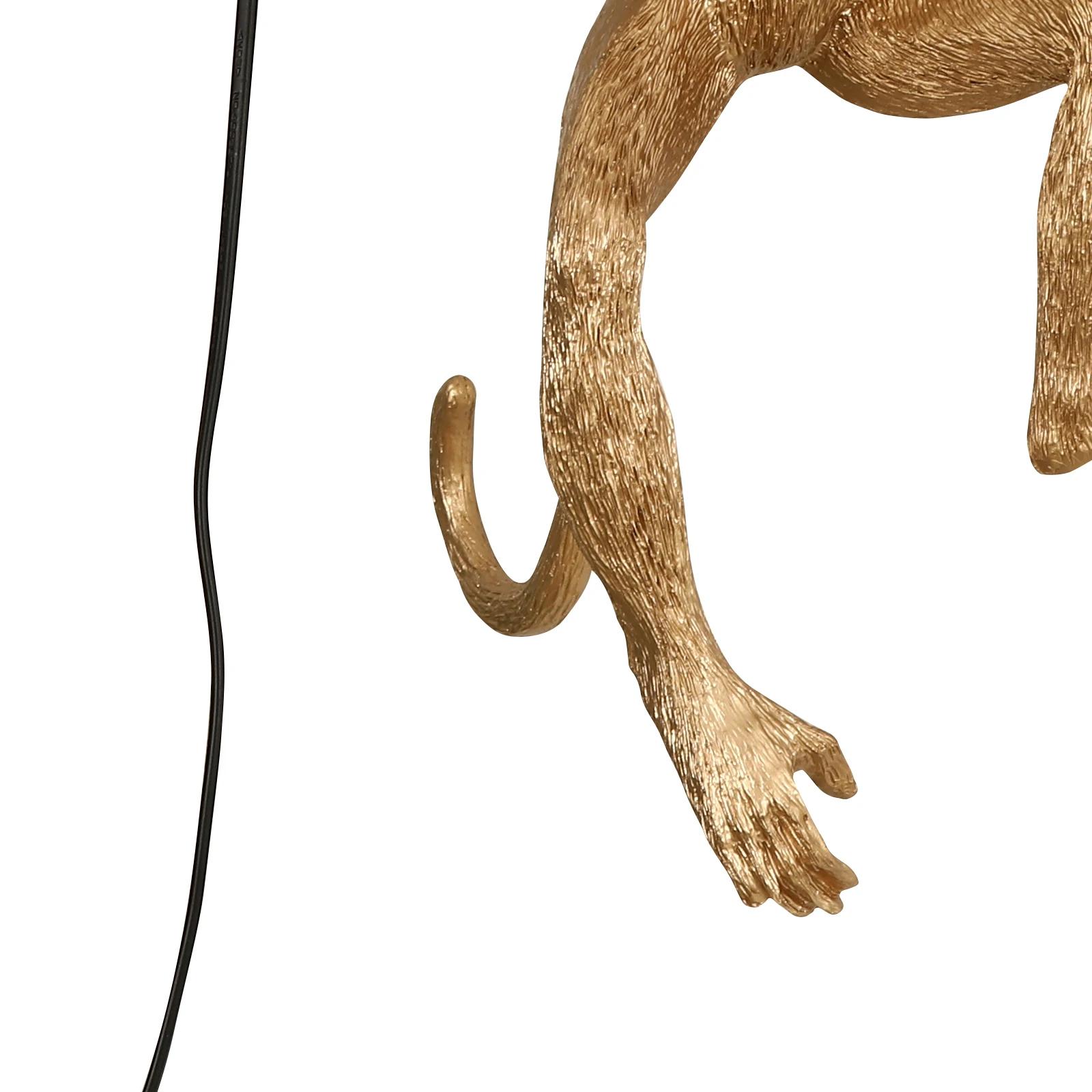 

Monkey wall lamp, creative monkey-shaped plug-in wall lamp, resin indoor decorative animal lamp, suitable for bedroom United States