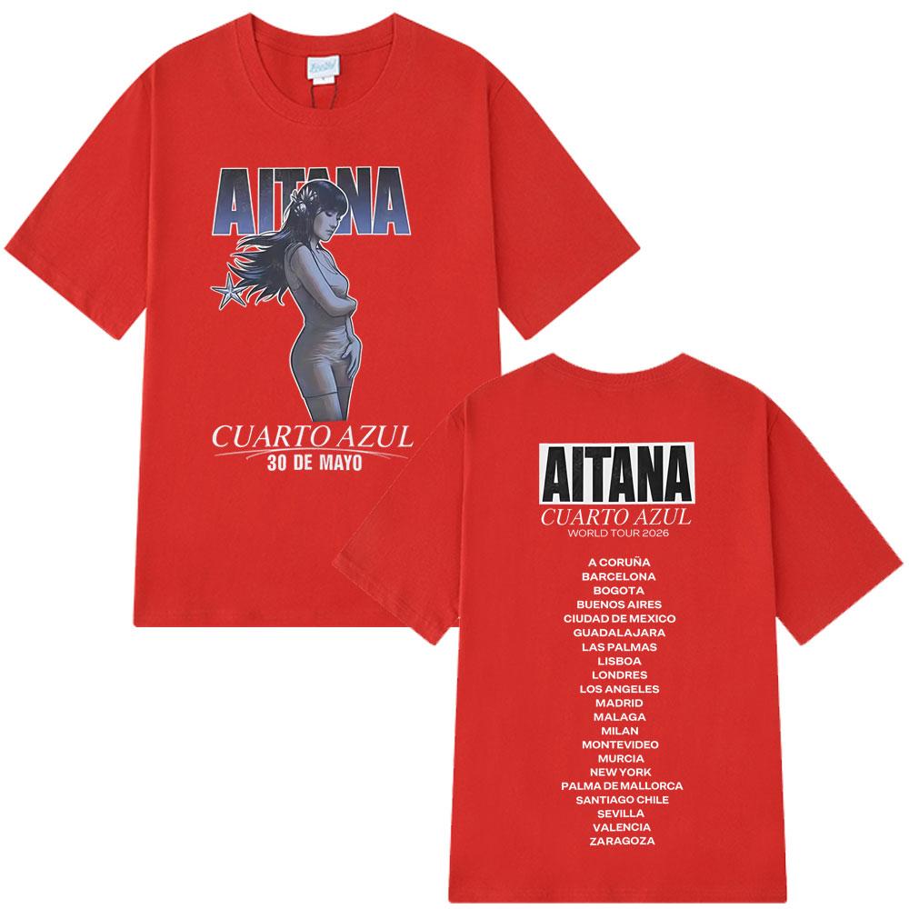 Aitanas Cuarto Azul Album T Shirt Men Women Fashion Short Sleeve Tshirt Summer Cotton Harajuku ONeck Oversize TShirt Fan Gifts