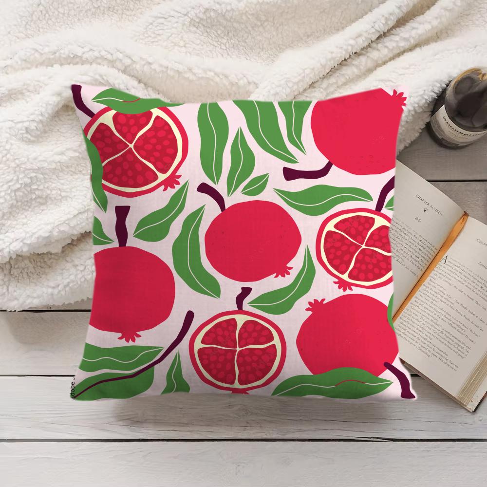 Fruit Cut Art Ins Simple Cushion Cover Silky Short Plush Invisible Zipper Dustproof Sofa Pillow Case For Home Decor