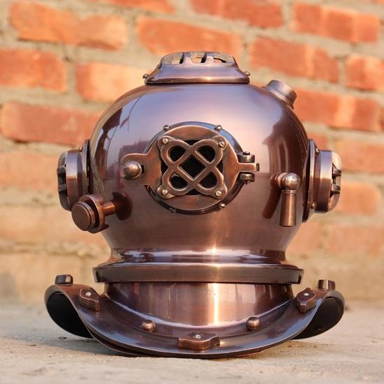 

Водолазный шлем 30,48 см Миниатюрный морской шлем для аквалангистов для домашнего декора Морской настольный водолазный шлем Выглядит премиально для рождественского подарка