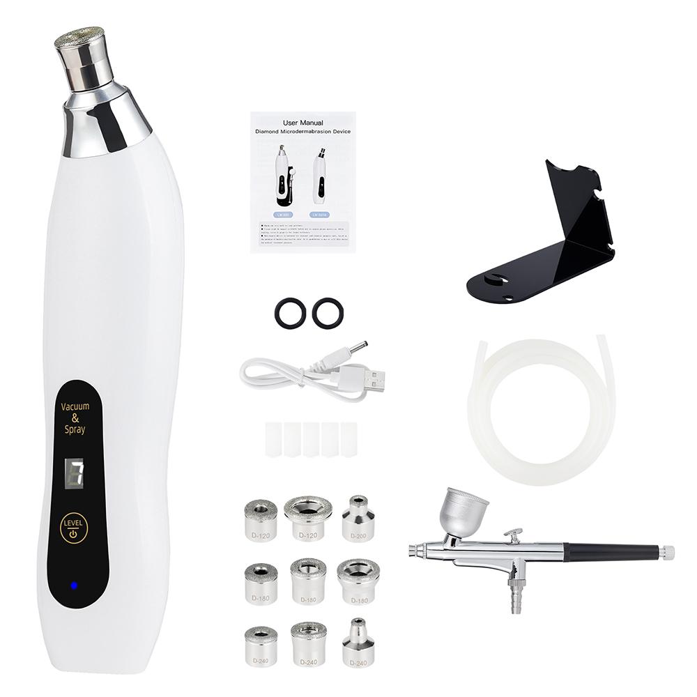 2 In 1 Diamond Microdermabrasion Machine Airbrush Diamond Facial Device Blackhead Removal Skin Peeling Exfoliation Cleaning Tool