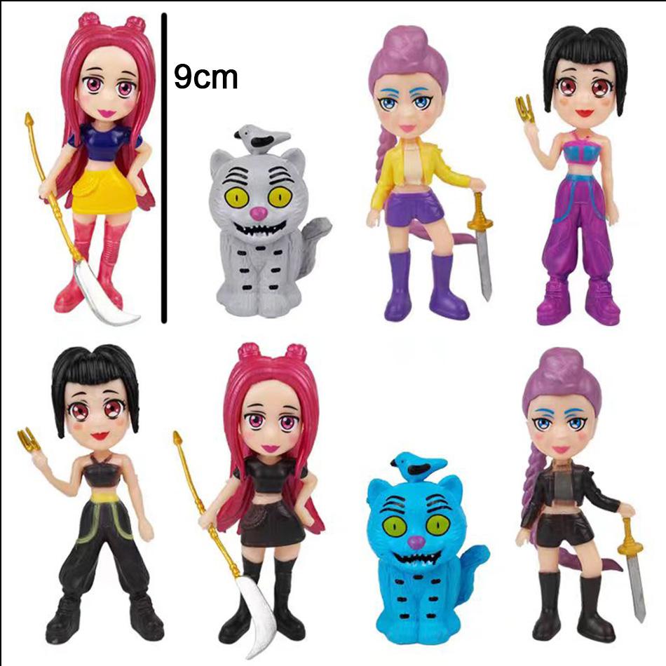 

8pcs/Set Kpop Demon Hunters PVC Figures Model Toy Set Cartoon Gaming Desk Decorations Collection for Kids