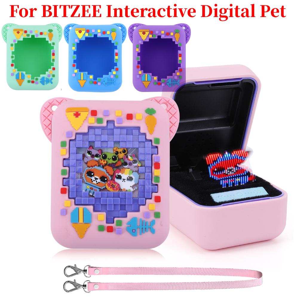 Silicone Protective Skin Sleeve with Lanyard Protective Storage Holder Anti Drop for Bitzee Digital Pet Interactive Virtual
