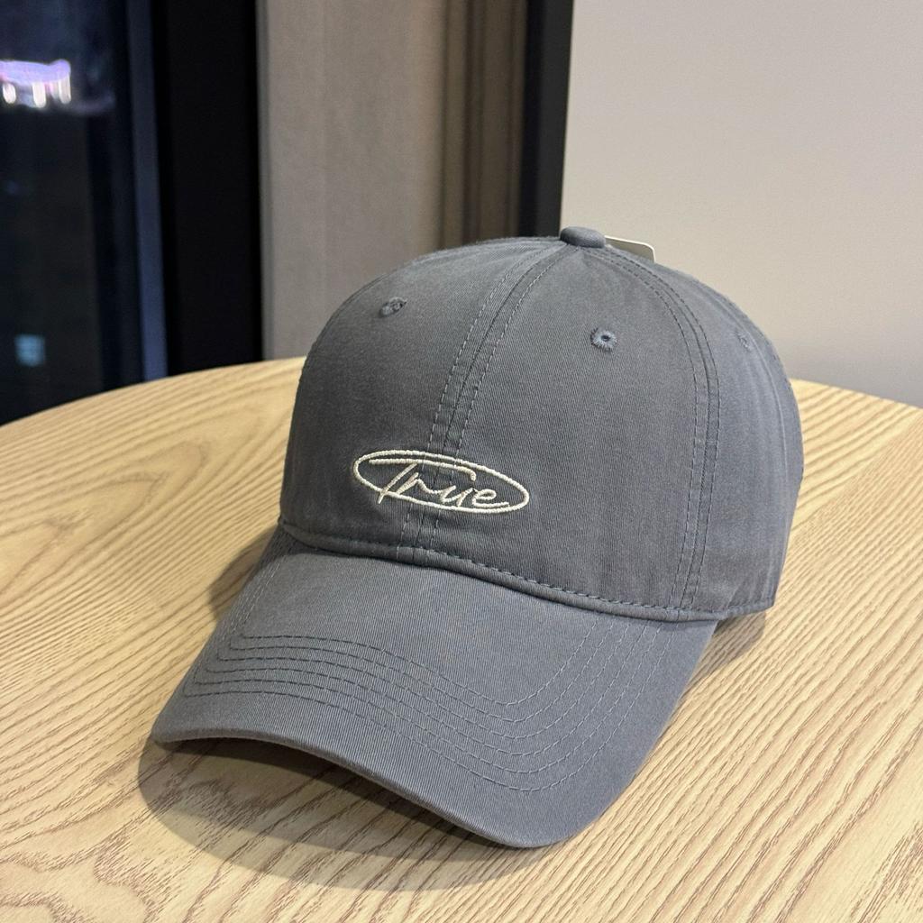 Korean-style fashion yellow letter embroidery Korean-style washed cotton baseball cap for young couples, suitable for outings, unisex sun hat