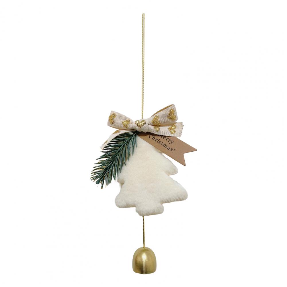 Bowknot Bells Christmas Gift Bows With Small Bells DIY Bows Craft Christmas Tree DecorationNew Year Gift Supplies Navidad бежевый
