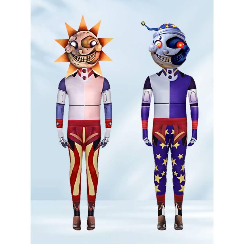 Nights Five At Freddys Security Breach Sun Moon Cosplay Jumpsuits Gift Costume
