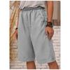 Womens Casual Cotton Linen Shorts Straight Leg Five Point Pants