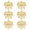 1/2/6Pcs Golden Metal Napkin Ring Faux Pearl Decor Snowflake Design Winter-themed Napkin Holders Weddings Parties Table Decor