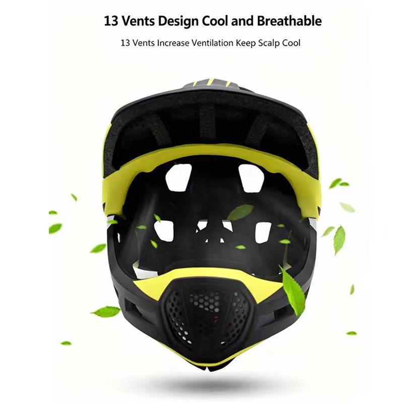Kids Full Half Helmet Switchable, Breathable Adjustable Safety Helmet for Boys Girls Cycling, Scooter, Multi-Sport