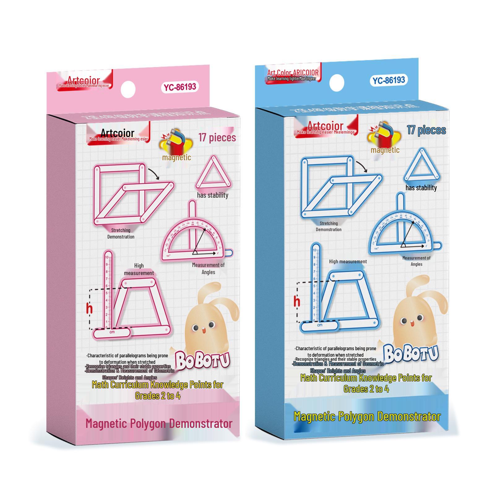 Magnetic Geometric Shapes Teaching Kit: Parallelogram & Triangle Demonstrator for Grades 2-4