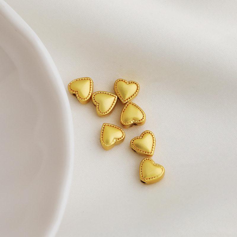 Vergoldetes Sandherz-Abstandsperlen: Farberhaltend, Schnittkante, Doppelseitig für DIY Schmuckbasteln