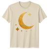 Golden Textured Moon Stars Celestial TShirt Astrology Celestial Birthday Gift