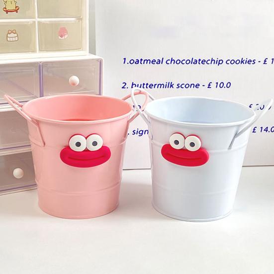 Metal Bucket Pencil Holder Funny Desk Organizer for Office Home Large Capacity Stationery Storage Boxes for Pens Markers Rulers