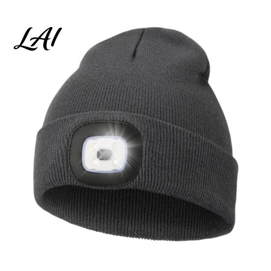 Hands Free LED Hat for Daily Life Knitted with Detachable Light Rechargeable Warm Winter Cap Outdoor Sports Built in Flashlight Safety Illumination