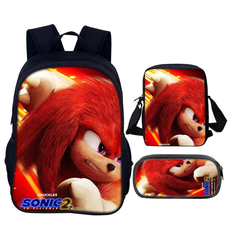 Sonic The Hedgehog 2 Book Bag Set With Waterresistant Polyester For School And Travel