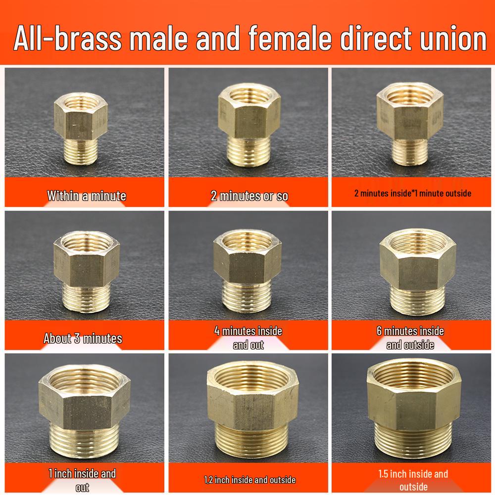 Copper Reducing Threaded Coupling Adapter for Male/Female: 1/2", 3/8", 1/4", 1/8" Connector