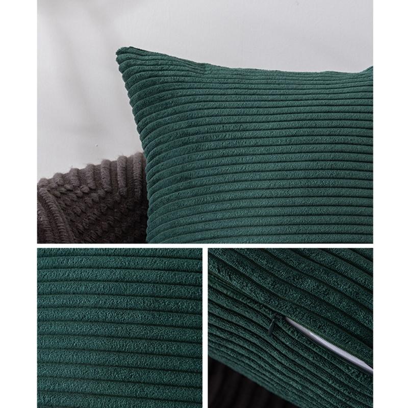 Housse de coussin décorative 45 x 45 cm en tissu côtelé avec ouverture dissimulée pour lit Chaise Siège de fenêtre Style