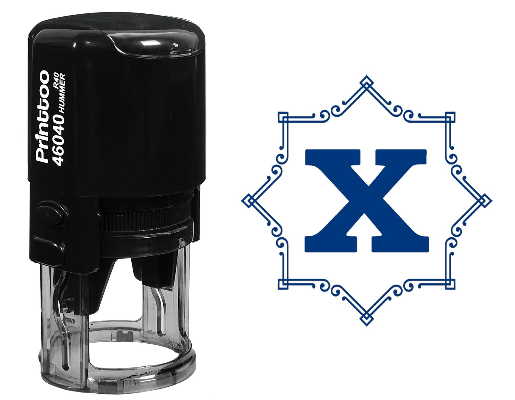 

Printtoo Office Stationary Octagon Celtic Swirl Frame X Alphabet Monogram Initial R-40 Self Inking Rubber 30 mm Diameter (Approx) синій