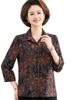 Women's Loose Floral Print Lapel Shirts for Spring and Autumn: Long-Sleeved, Plus Size, Suitable for Middle-Aged and Elderly