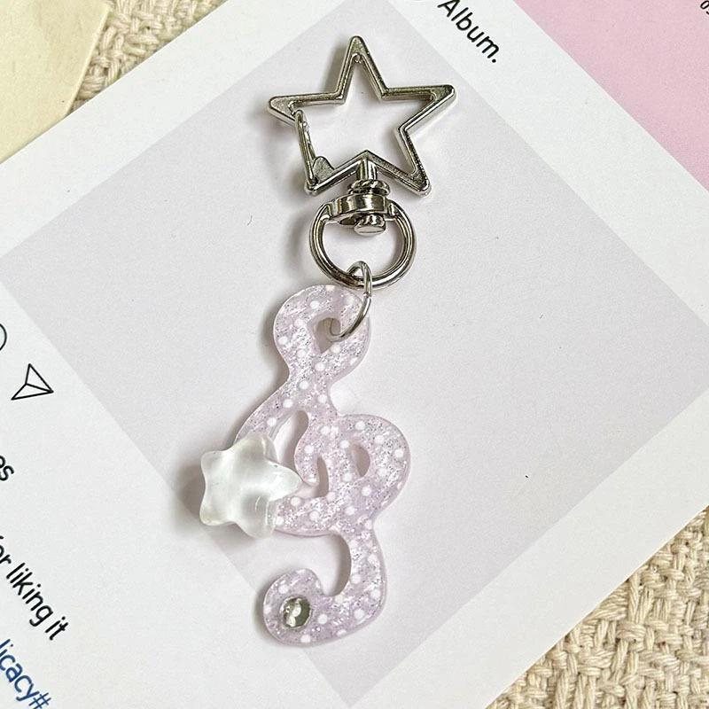 Fashion Cartoon Acrylic Keychain Sweet Musical Note Shaped Keychain DIY Bag Charms Fashion Accessories
