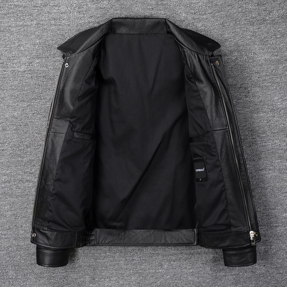 Hunting Leather Jacket Men Vintage Red Brown Black Genuine Cow Men'sLeather Jacket Pockets Real Skin Coat Autumn