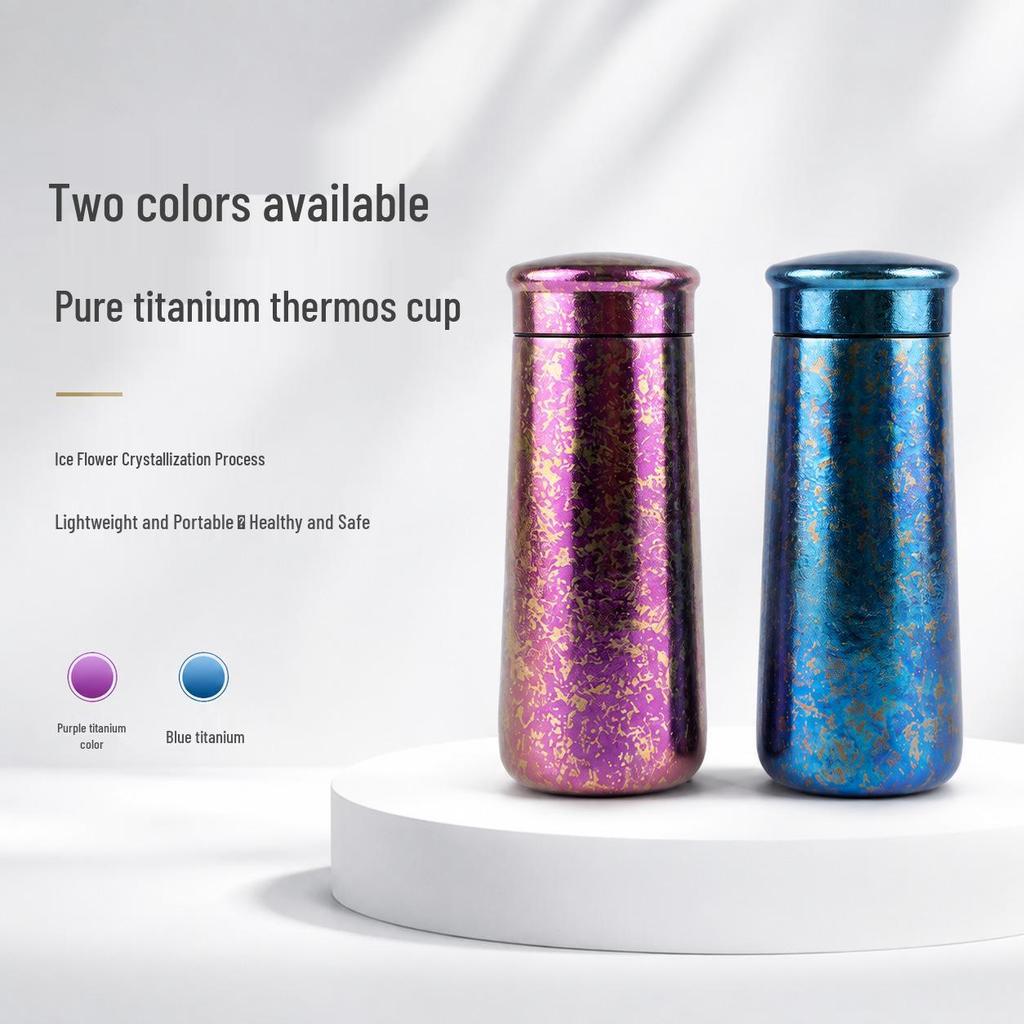 Pure Titanium Three-Layer Mushroom Thermos Cup - Tea & Water Separation Gift