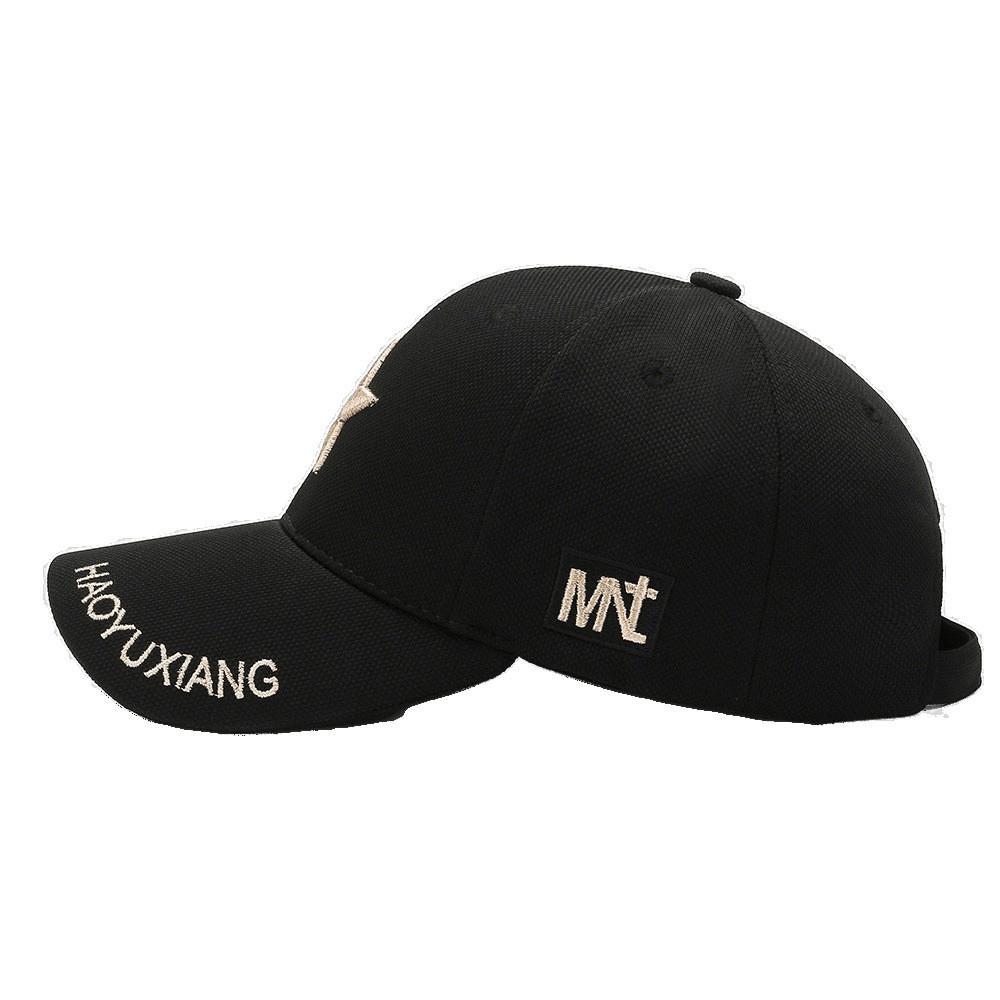 Spring Autumn Cotton Baseball Cap With Embroidered Star Pattern For Outdoor Sun Protection