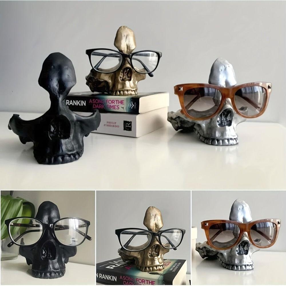 Eyewear Skull Skull Glasses Holders Handmade Eyewear Skull Statues Multipurpose   Room Decor